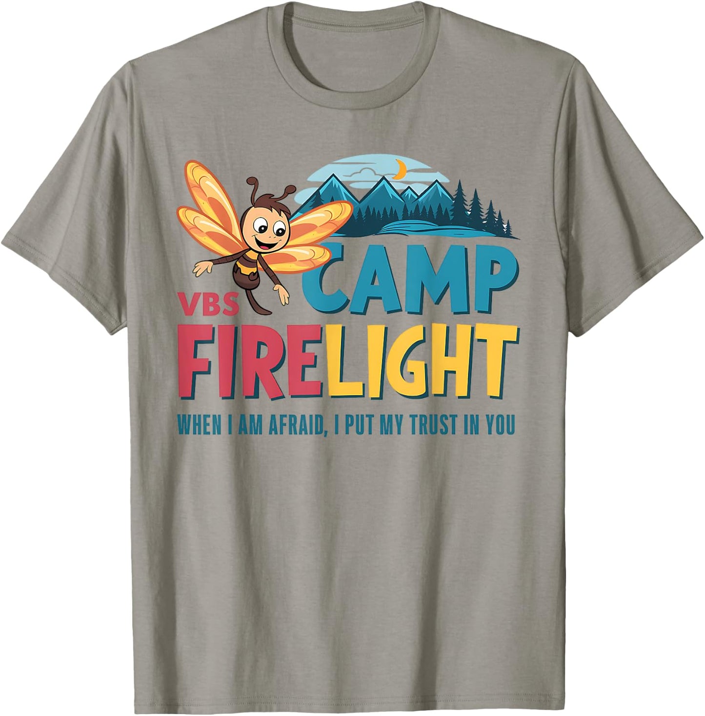 Camp Firelight VBS Camp Vacation Bible School Firework 2025 T-Shirt - T-Shirt | Sand