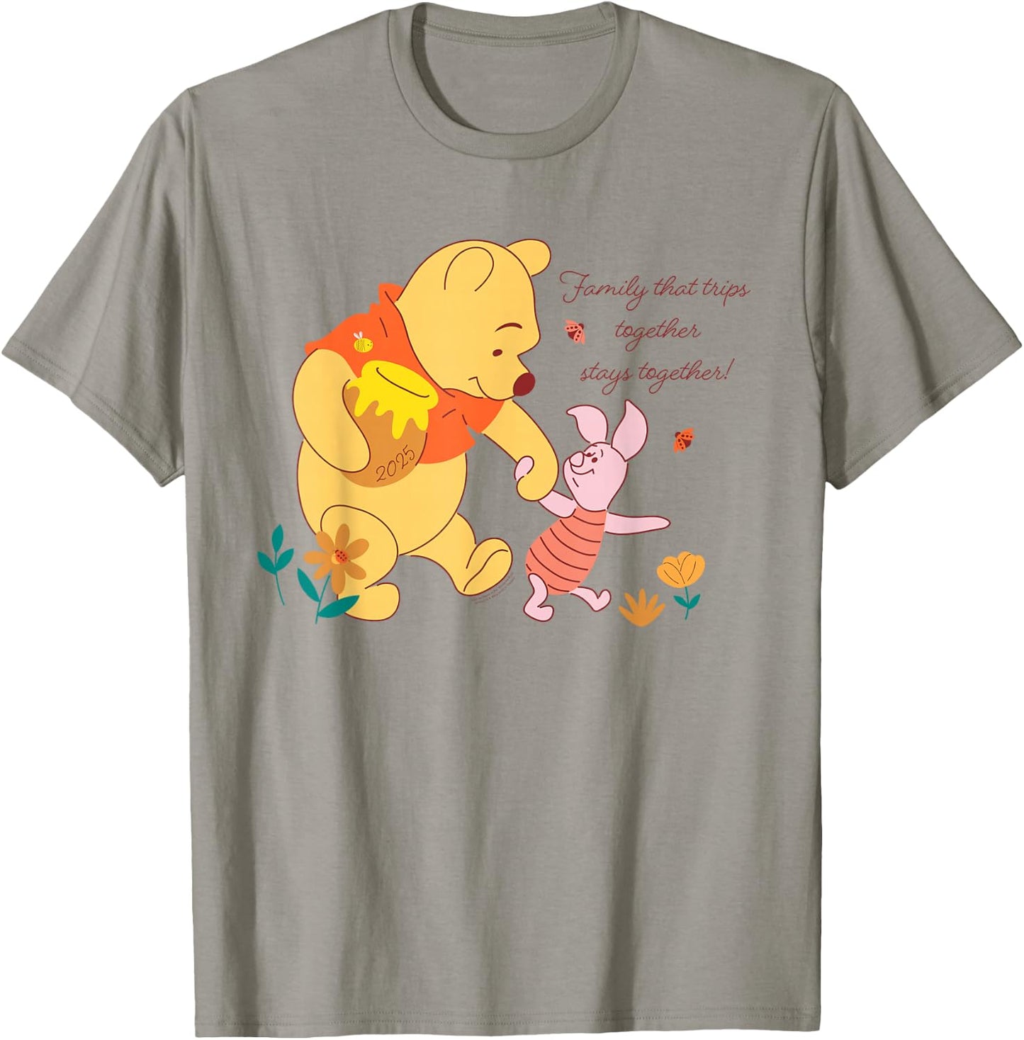 Disney Winnie The Pooh & Piglet Family Trip Vacation 2025 T-Shirt - T-Shirt | Sand