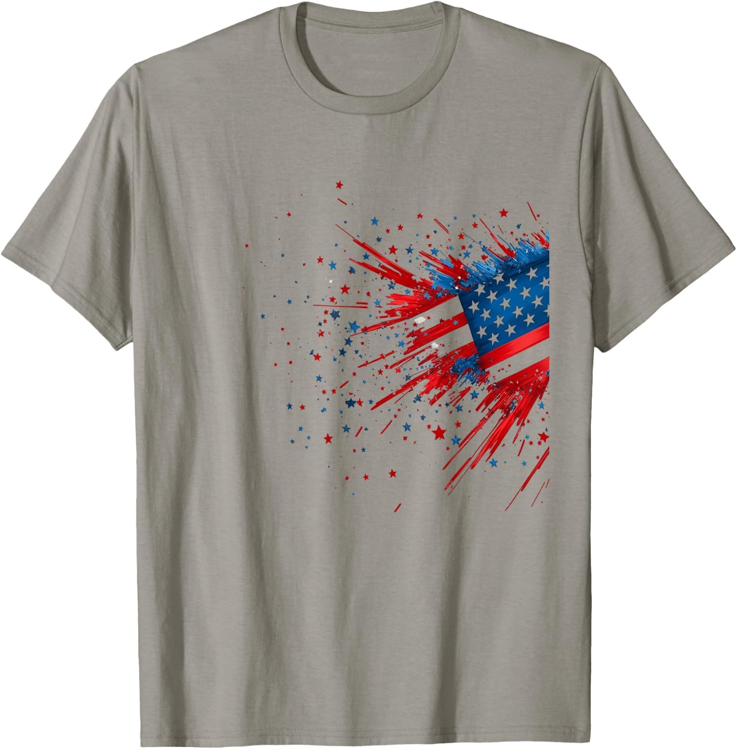Abstract American Flag Patriotic Art T-Shirt - T-Shirt | Sand