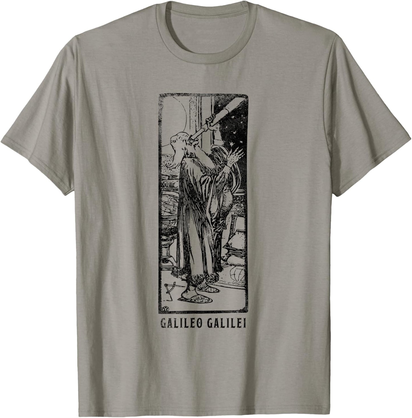 Galileo Galilei Shirt Vintage Cosmos Observer Physics Lover T-Shirt - T-Shirt | Sand