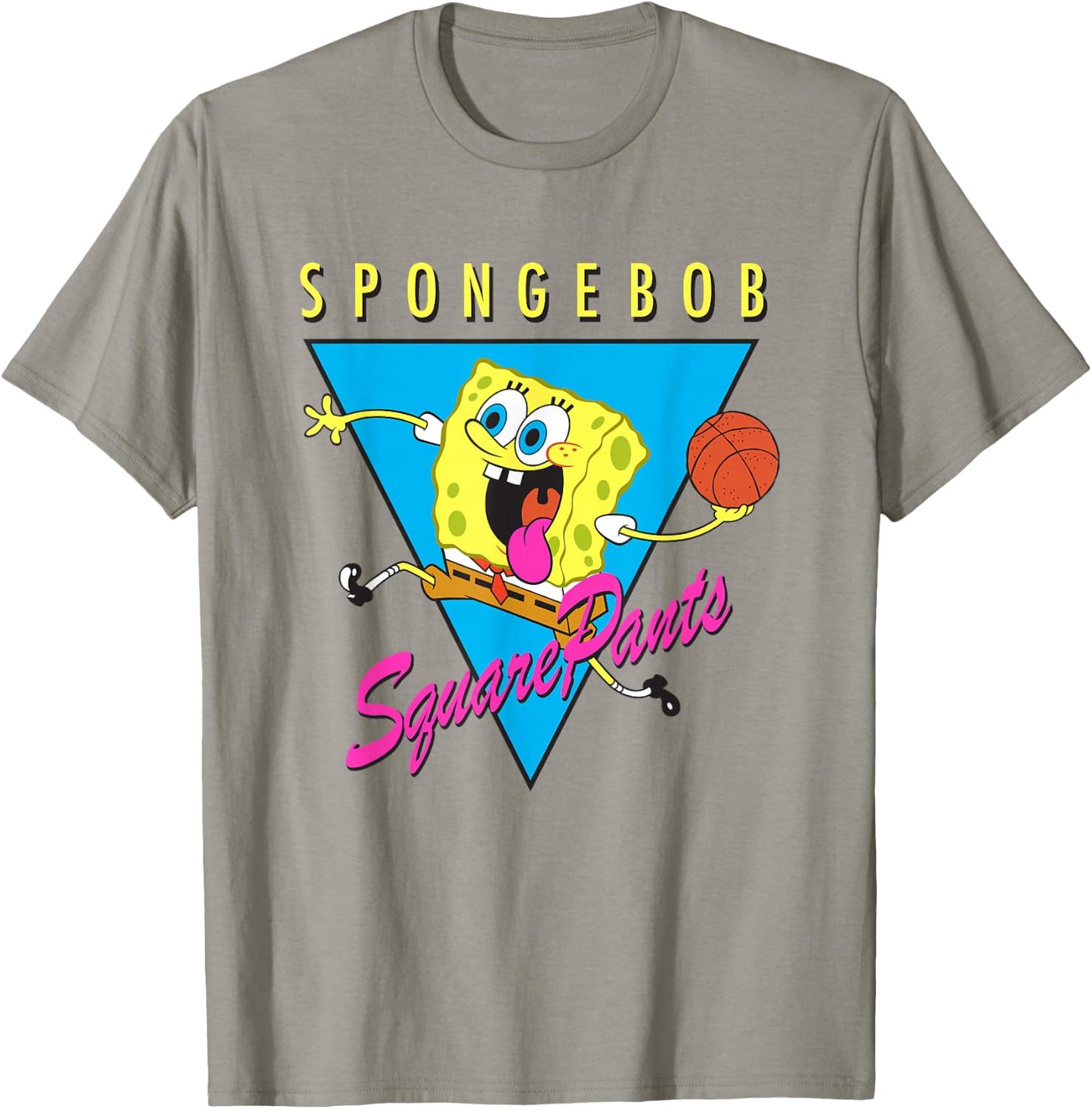 SpongeBob SquarePants Playing Basketball Retro Shot T-Shirt - T-Shirt | Sand