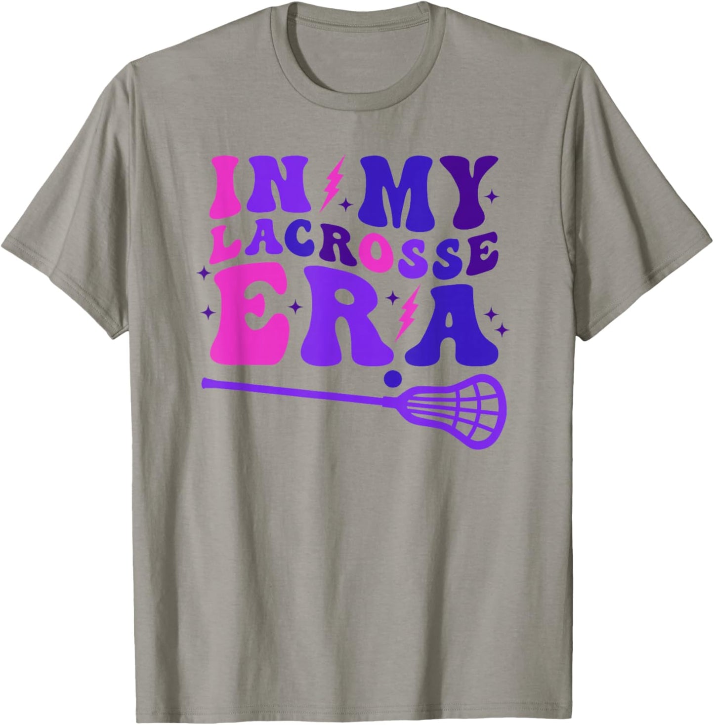 in My Lacrosse Era Retro Groovy Sports Women and Girls T-Shirt - T-Shirt | Sand