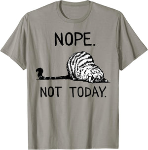 Lazy Cat Nope Not Today Funny Cat Lover Love Cats Funny Cat T-Shirt - T-Shirt | Sand