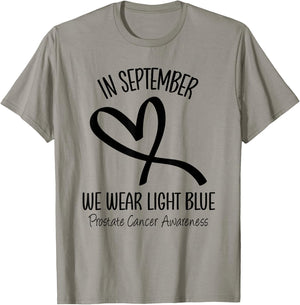 Rainbow September Blue Prostate Cancer Awareness Ribbon T-Shirt - T-Shirt | Sand
