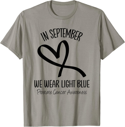 Rainbow September Blue Prostate Cancer Awareness Ribbon T-Shirt - T-Shirt | Sand