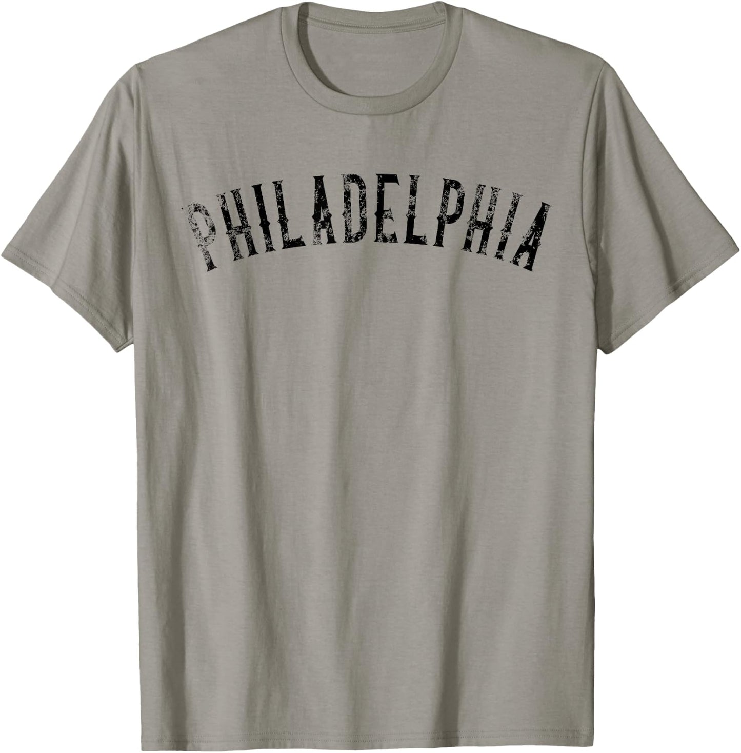 Vintage Philadelphia Distressed Philly Black Text Apparel T-Shirt - T-Shirt | Sand