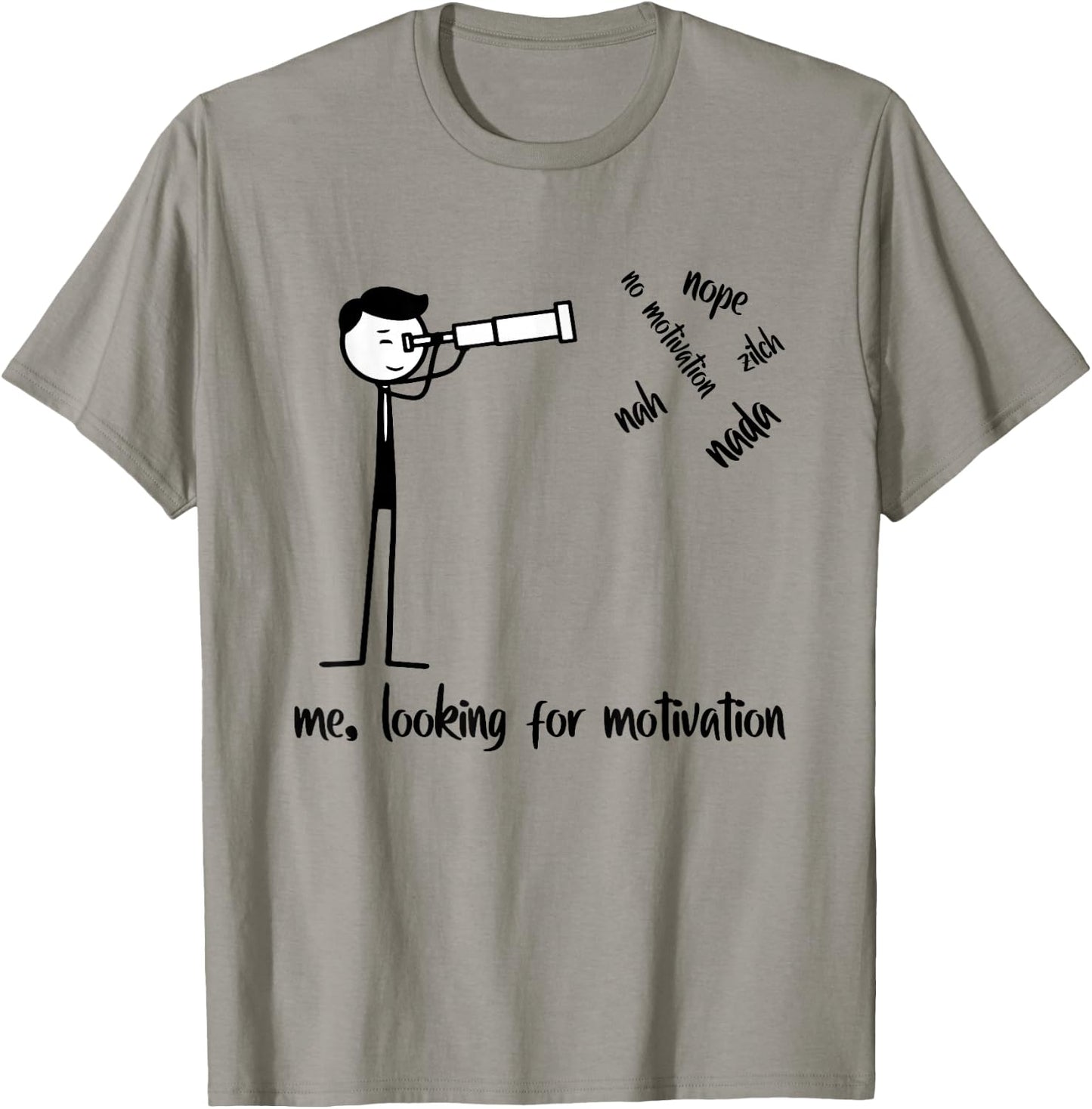 Me Looking for Motivation Funny Stickman Figures T-Shirt - T-Shirt | Sand