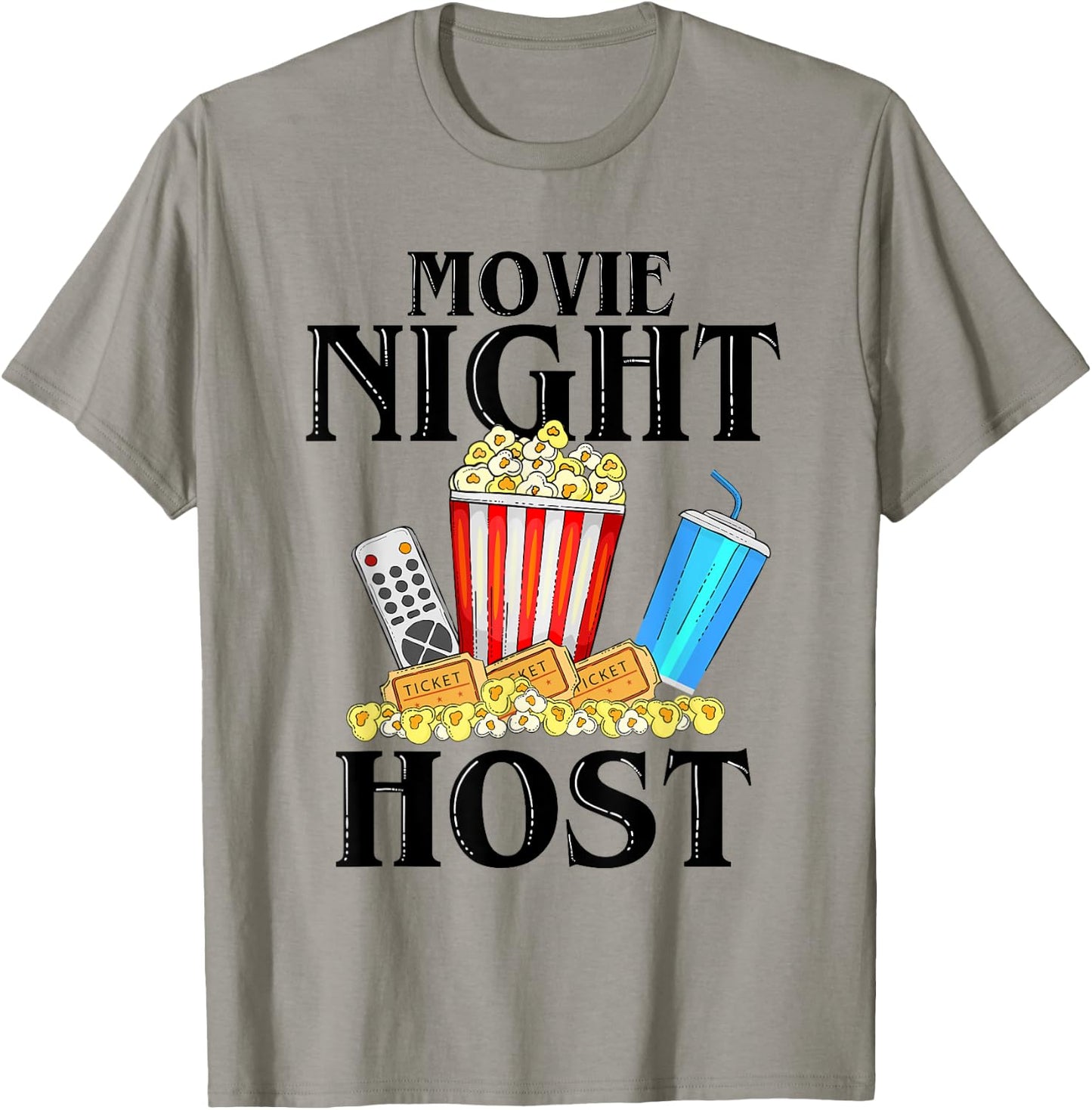 Movie Night Host Family Movie Night Popcorn T-Shirt - T-Shirt | Sand