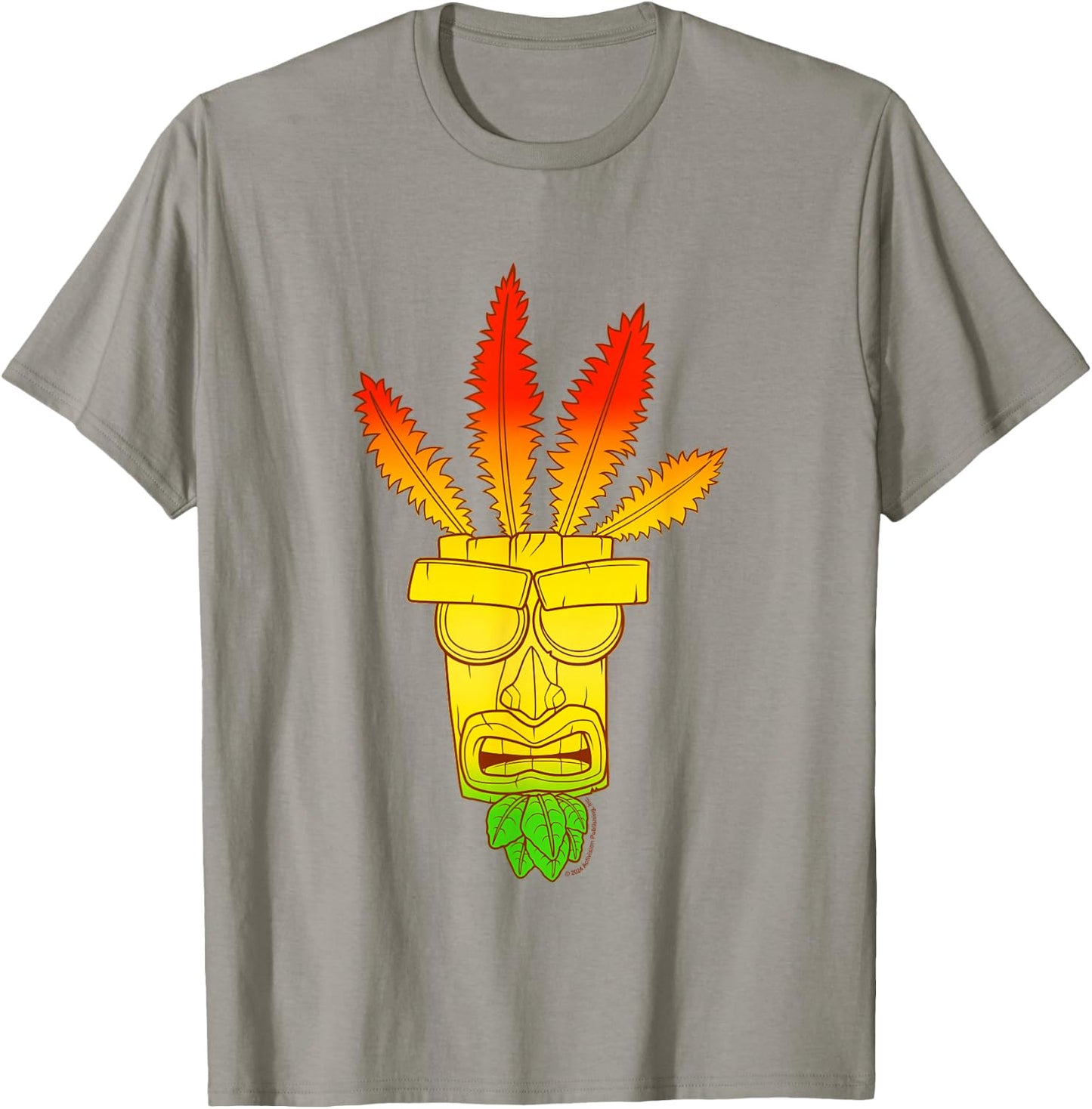 Crash Bandicoot Aku Aku Gradient Colors Chest Logo T-Shirt - T-Shirt | Sand