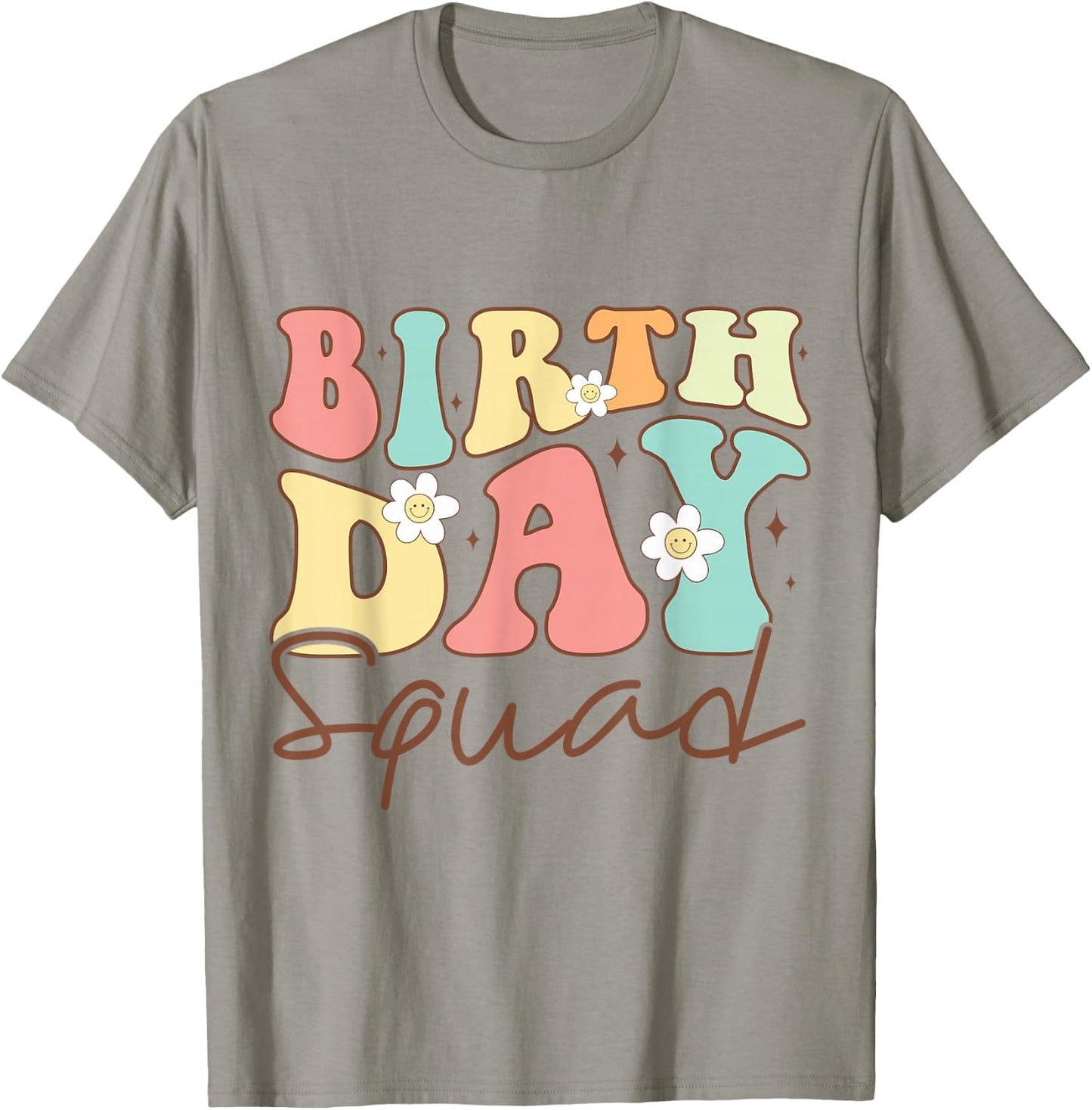 Retro Birthday Squad Matching Family Group Birthday Team T-Shirt - T-Shirt | Sand