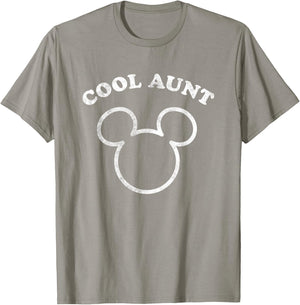 Disney Mickey And Friends Cool Aunt Distressed Chest Logo T-Shirt - T-Shirt | Sand