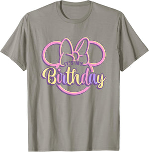 Disney Minnie Mouse It's My Birthday Retro Minnie Ears Logo T-Shirt - T-Shirt | Sand
