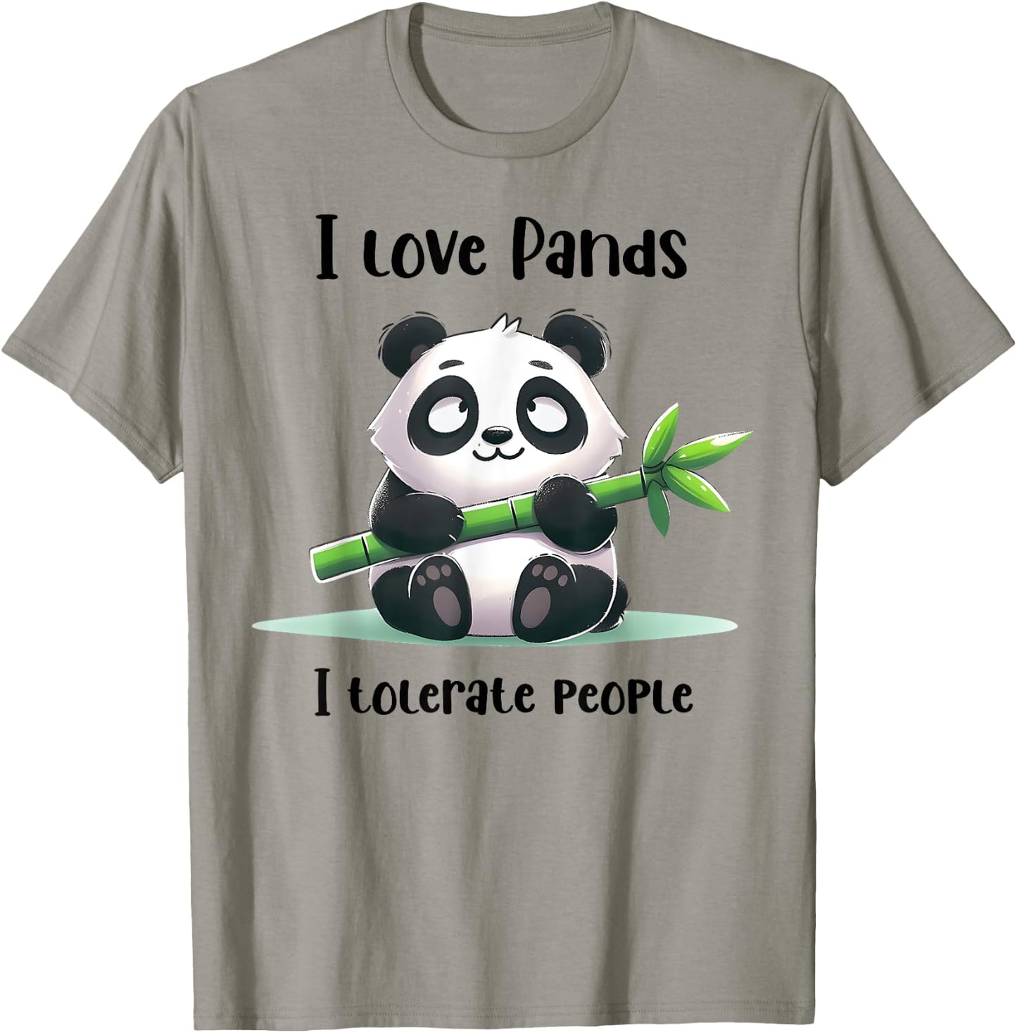 Funny Retro Sarcasm Quote I Love Pandas I Tolerate People T-Shirt - T-Shirt | Sand