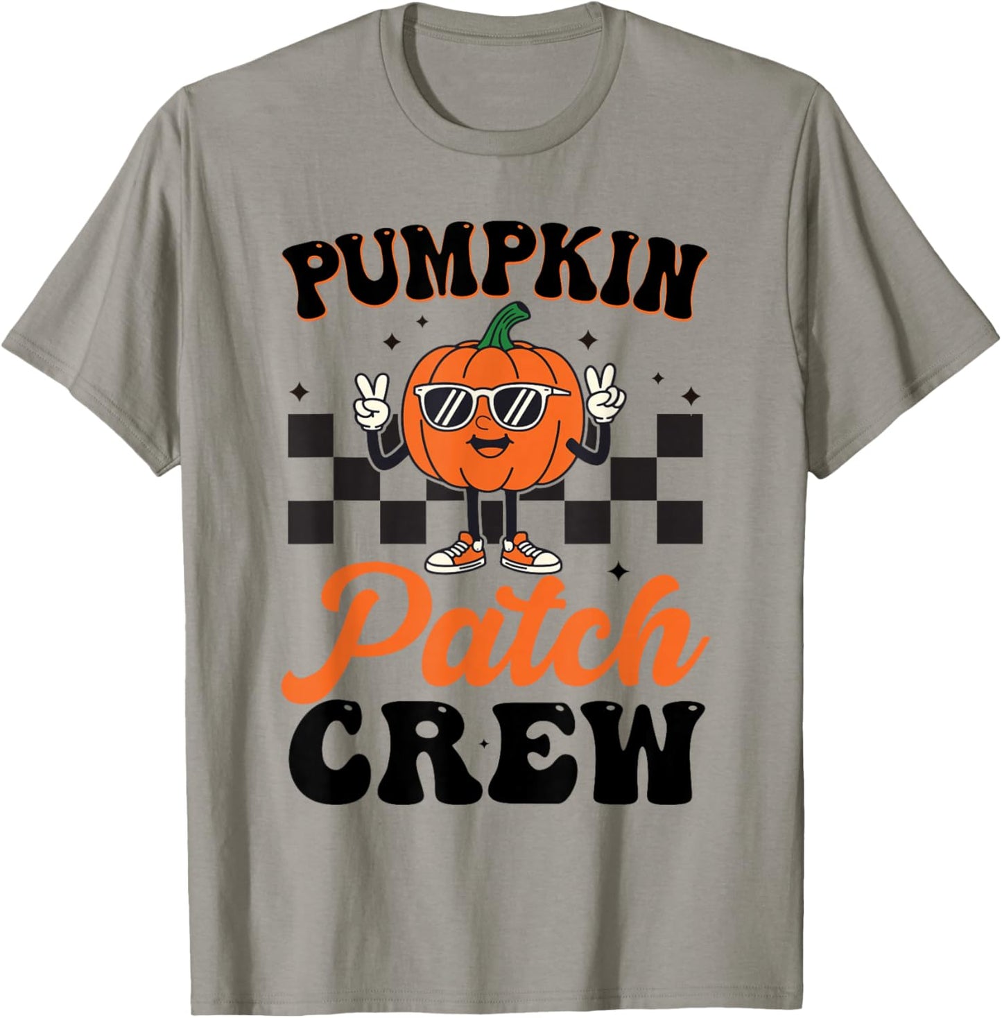Pumpkin Patch Crew Matching Family Halloween Groovy T-Shirt - T-Shirt | Sand