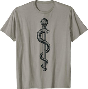 Rod of Asclepius Doctor Design T-Shirt - T-Shirt | Sand