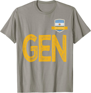 Argentina Human Flag Letter G and Letter E and N Argentina T-Shirt - T-Shirt | Sand
