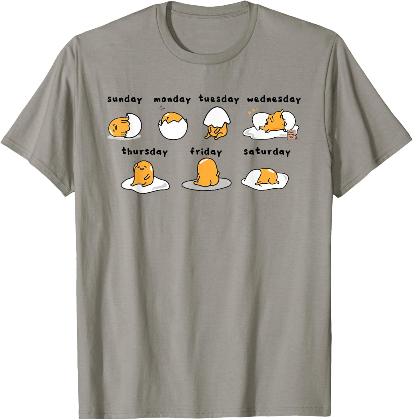Gudetama Days of The Week T-Shirt - T-Shirt | Sand