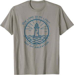 The Lord Is My Light and Salvation Psalm 27:1 Lighthouse T-Shirt - T-Shirt | Sand
