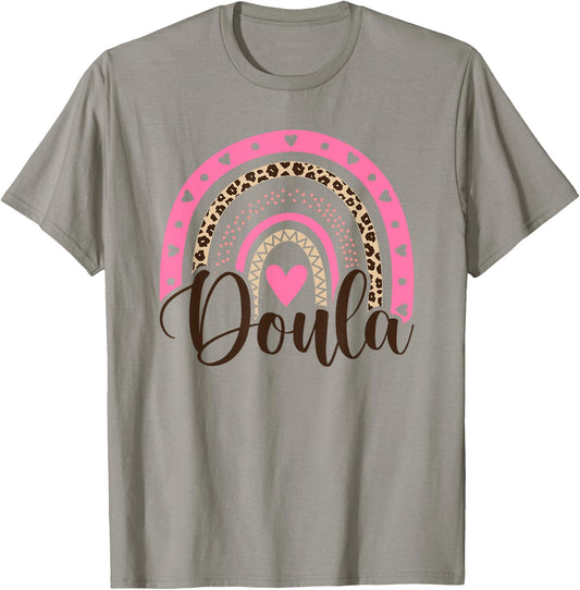 Doula Training Supplies & Midwifery Nurse C.o. Doula Bohemian Rainbow, Doula T-Shirt - T-Shirt | Sand