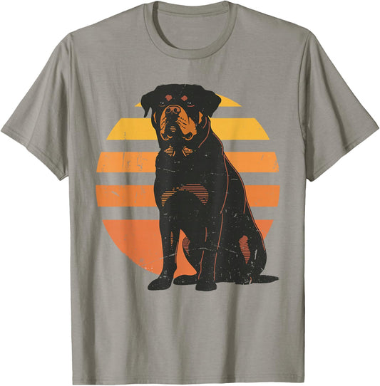 Retro Rottweiler Dog Lovers Gift Vintage Rottie Men Women T-Shirt - T-Shirt | Sand