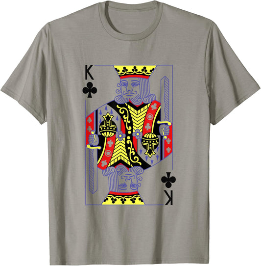 King Of Clubs Royal Flush Costume Halloween Playing Cards T-Shirt - T-Shirt | Sand