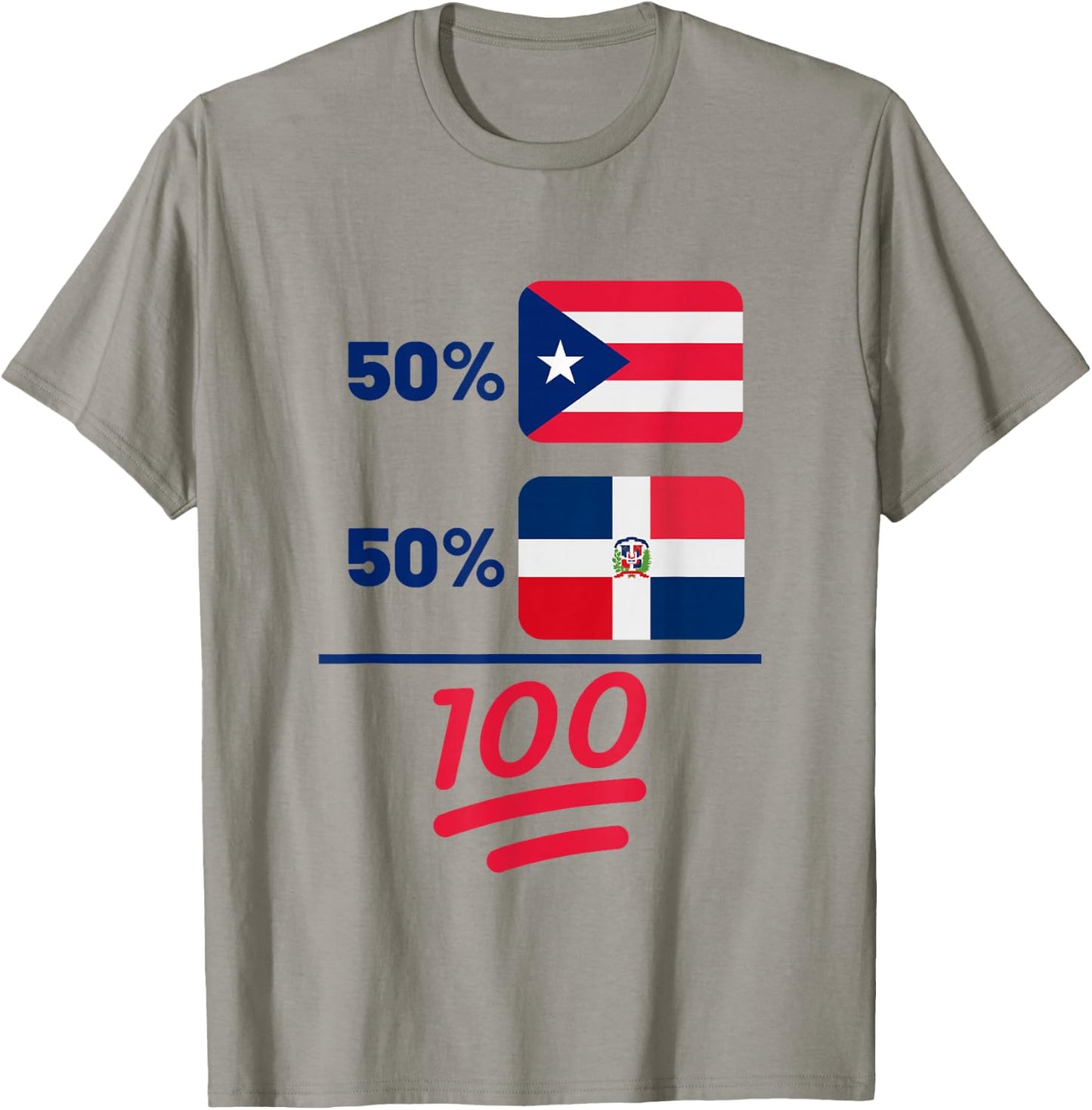 Puerto Rican Plus Dominican Heritage Nationality Flag T-Shirt - T-Shirt | Sand