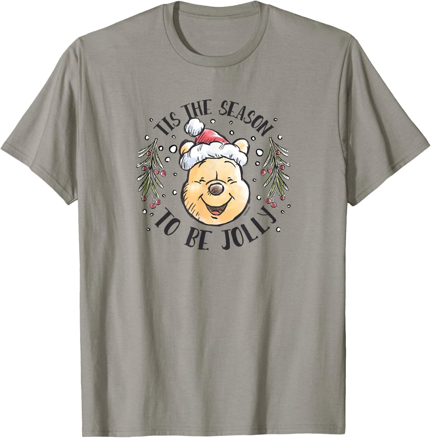 Winnie the Pooh - Tis The Season To Be Jolly Santa Hat T-Shirt - T-Shirt | Sand