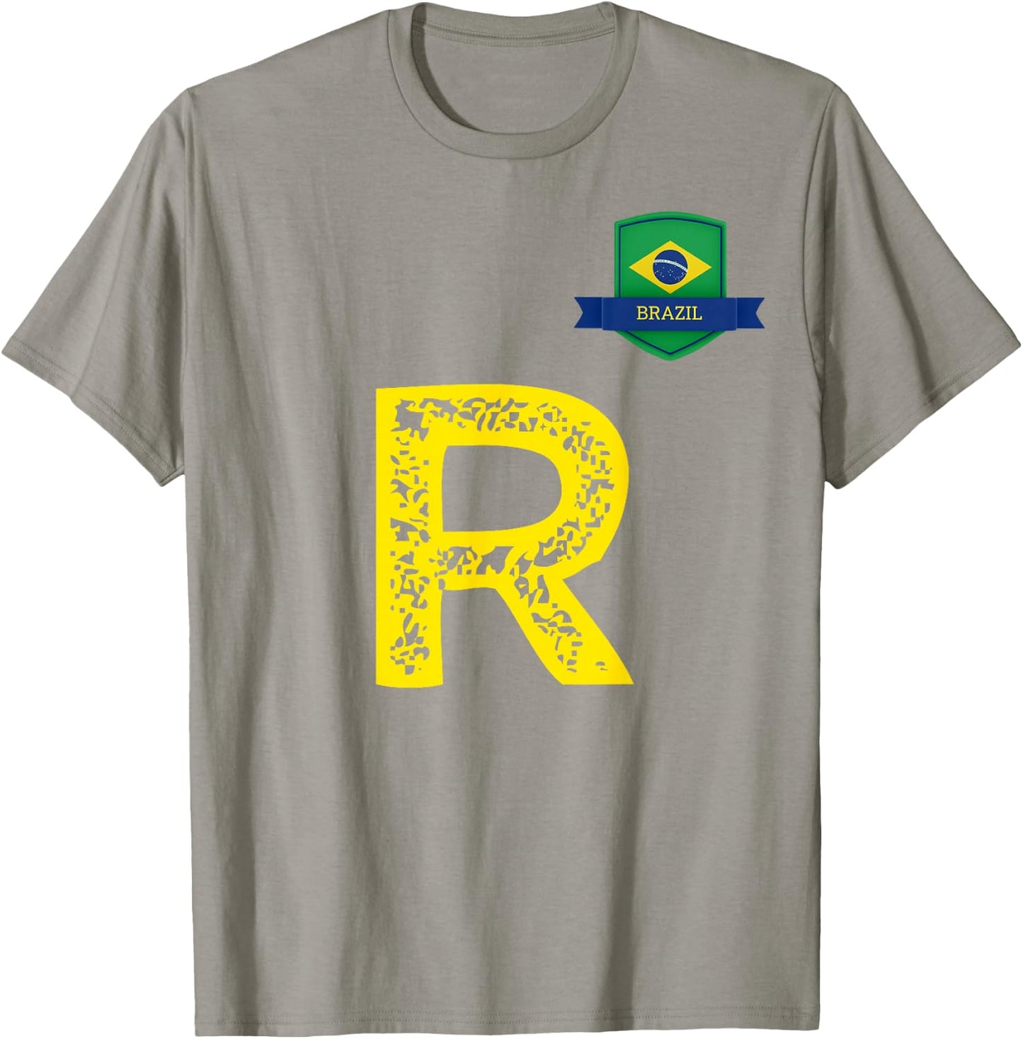 Brazil Human Flag Letter R Brazil T-Shirt - T-Shirt | Sand