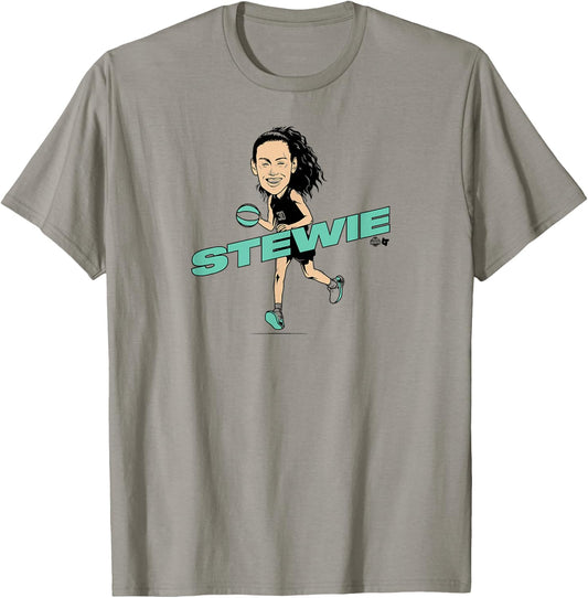 Breanna Stewart - Caricature - New York Basketball T-Shirt - T-Shirt | Sand