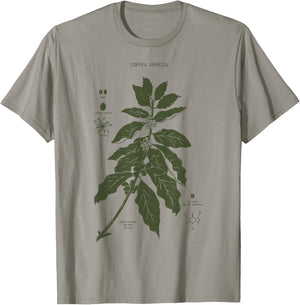 Vintage Coffee Plant Diagram Coffee Arabica Botanical T-Shirt - T-Shirt | Sand