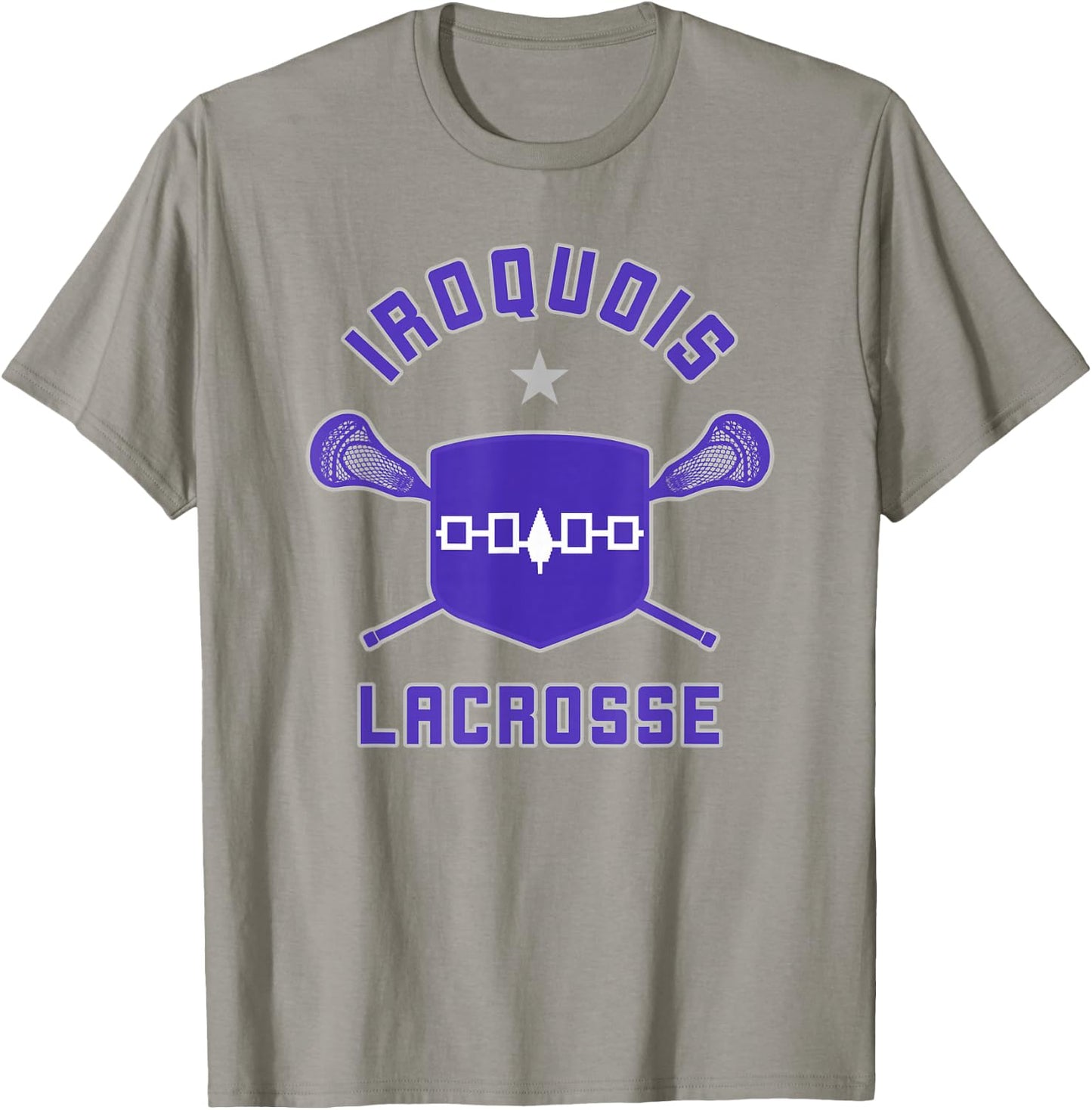 Iroquois Lacrosse Lax Sticks & Flag T-Shirt - T-Shirt | Sand