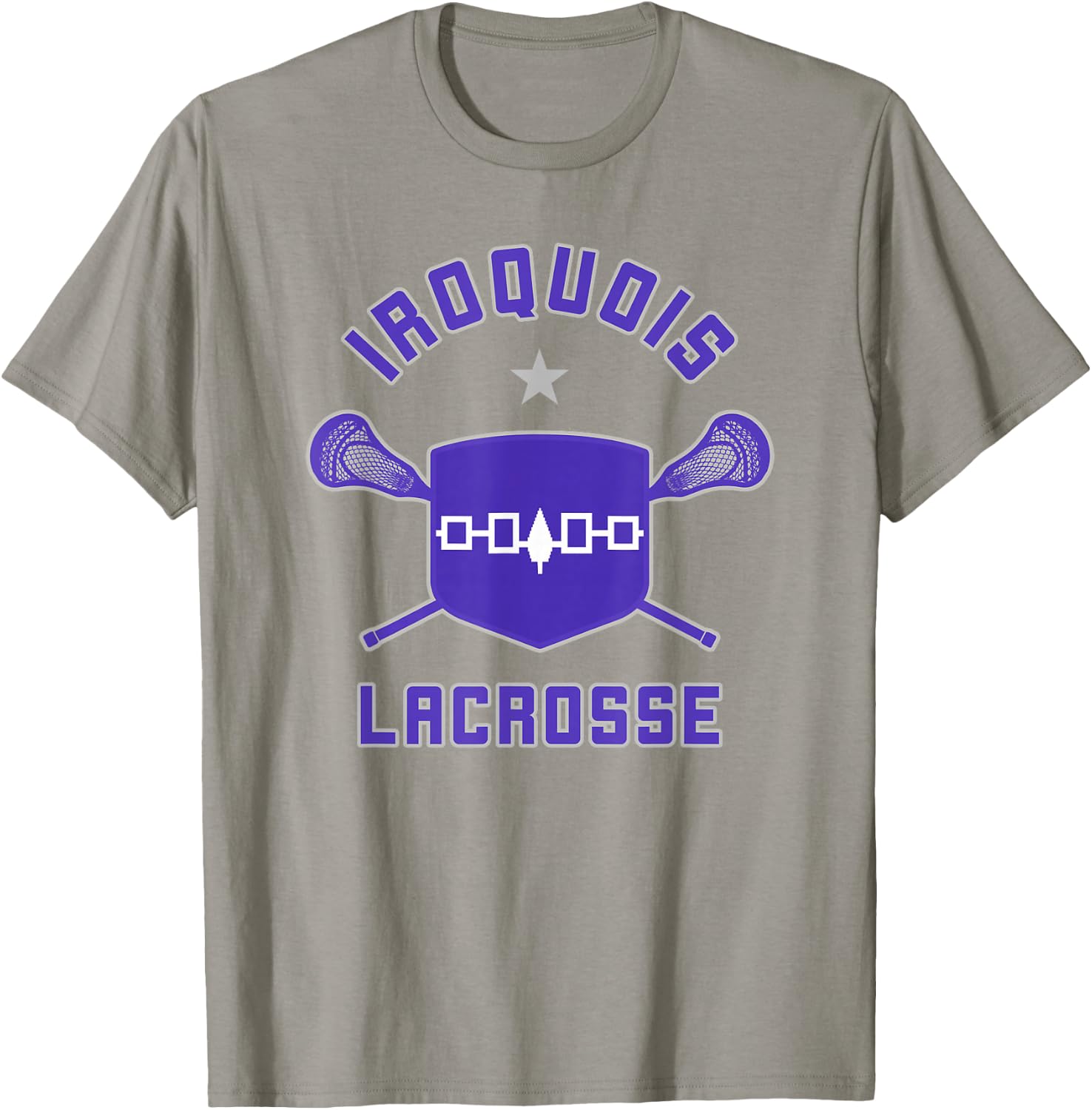 Iroquois Lacrosse Lax Sticks & Flag T-Shirt - T-Shirt | Sand