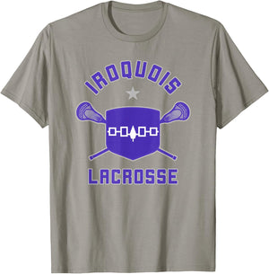 Iroquois Lacrosse Lax Sticks & Flag T-Shirt - T-Shirt | Sand