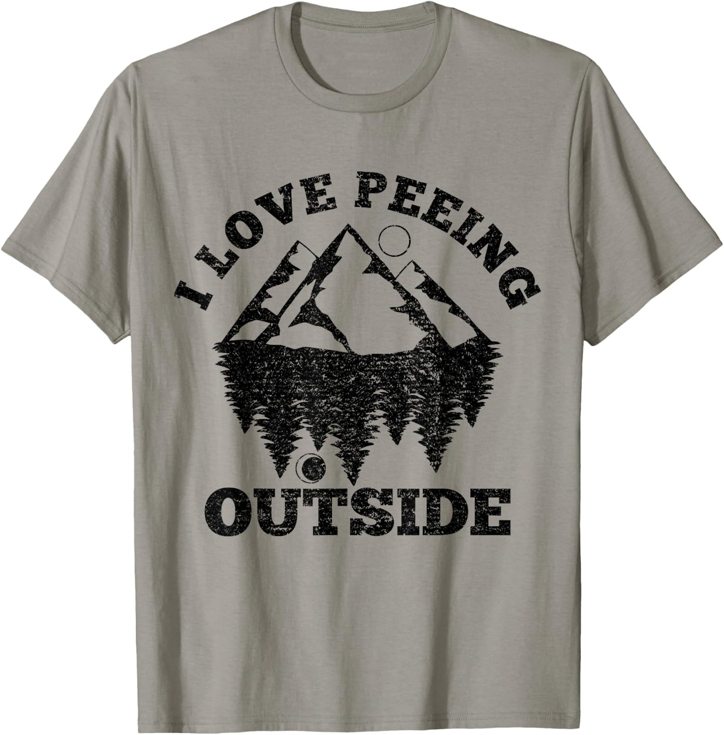 I Love Peeing Outside - Funny Hiking Camping Gift Outdoor T-Shirt - T-Shirt | Sand