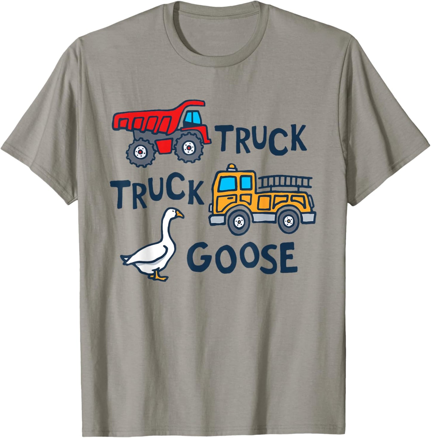 Cute Truck Goose Funny Truck Driver Trucker Silly Goose Farm T-Shirt - T-Shirt | Sand
