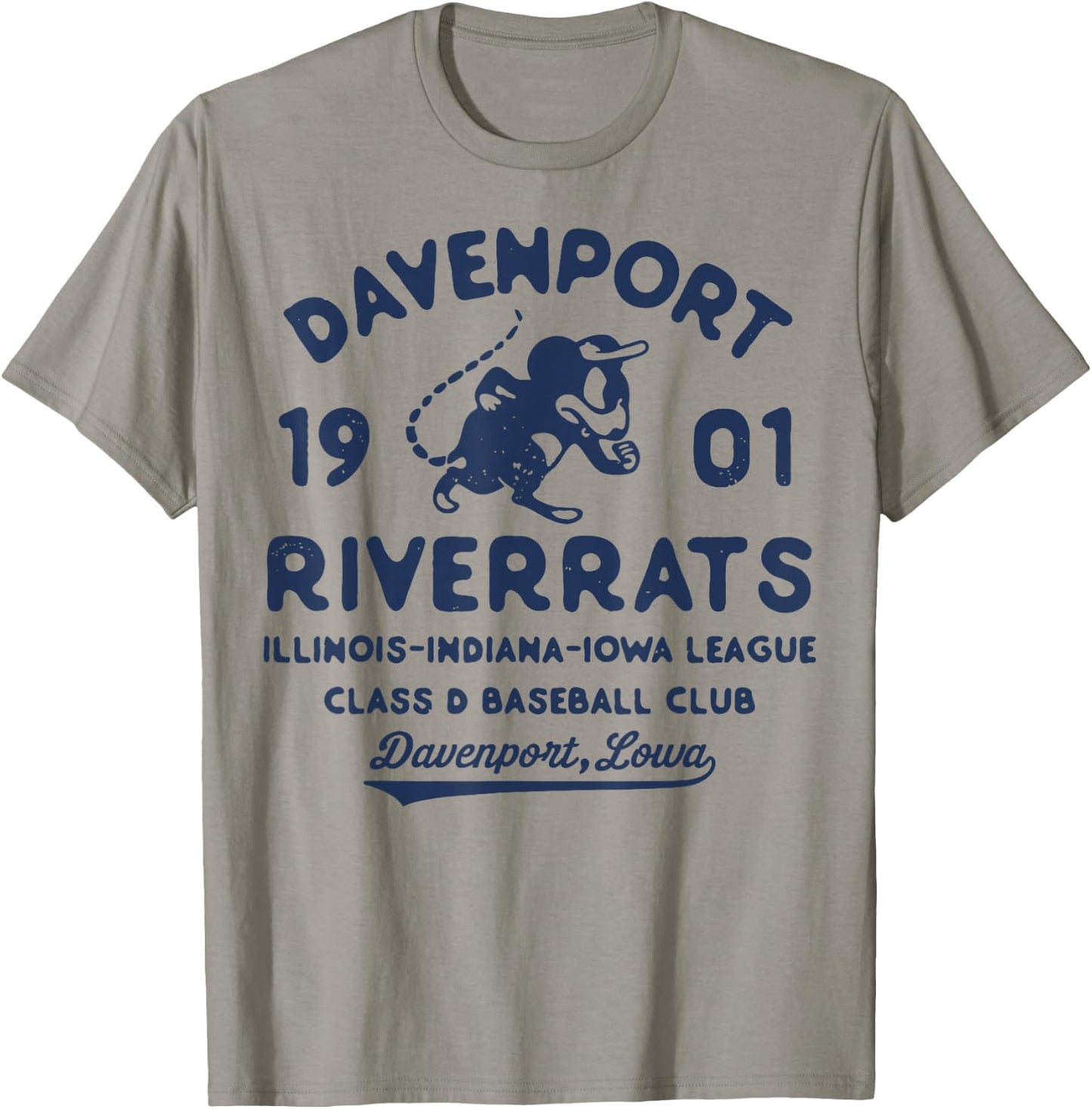 Davenport River Rats Iowa Vintage Defunct Baseball T-Shirt - T-Shirt | Sand