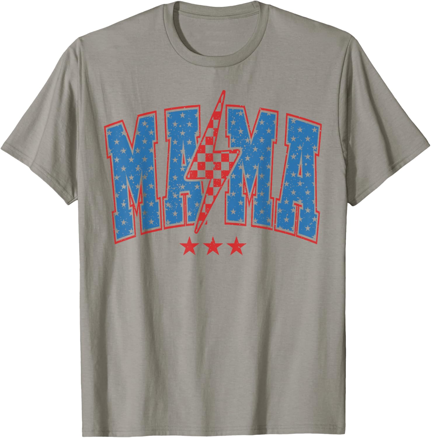 American Mama and Mini 4th of July, Mama lignting Bolt T-Shirt - T-Shirt | Sand