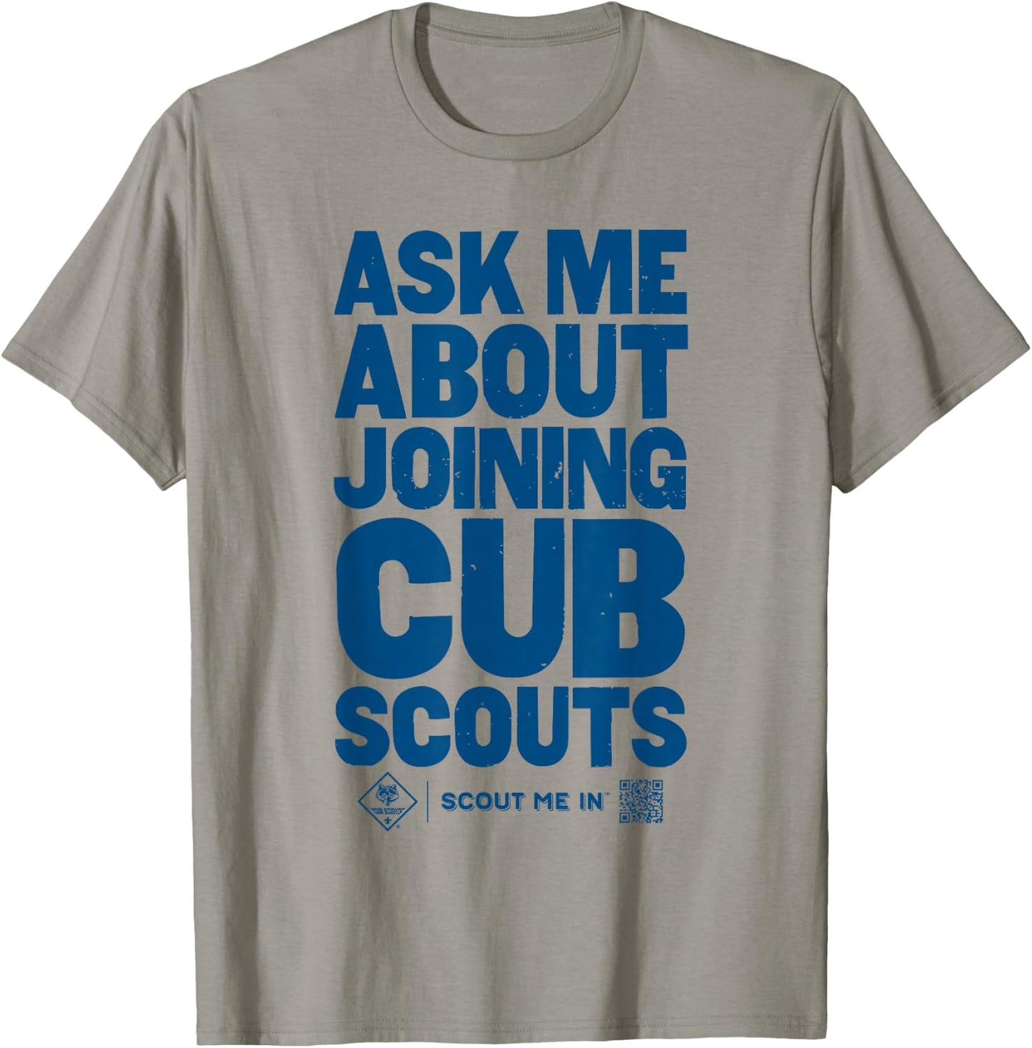 Ask Me About Joining Cub Scouts (Blue) T-Shirt - T-Shirt | Sand