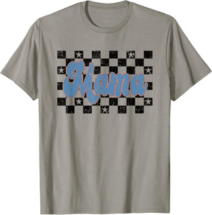 Checkered Mama Mom Mother Women Check Pattern Retro Vintage T-Shirt - T-Shirt | Sand