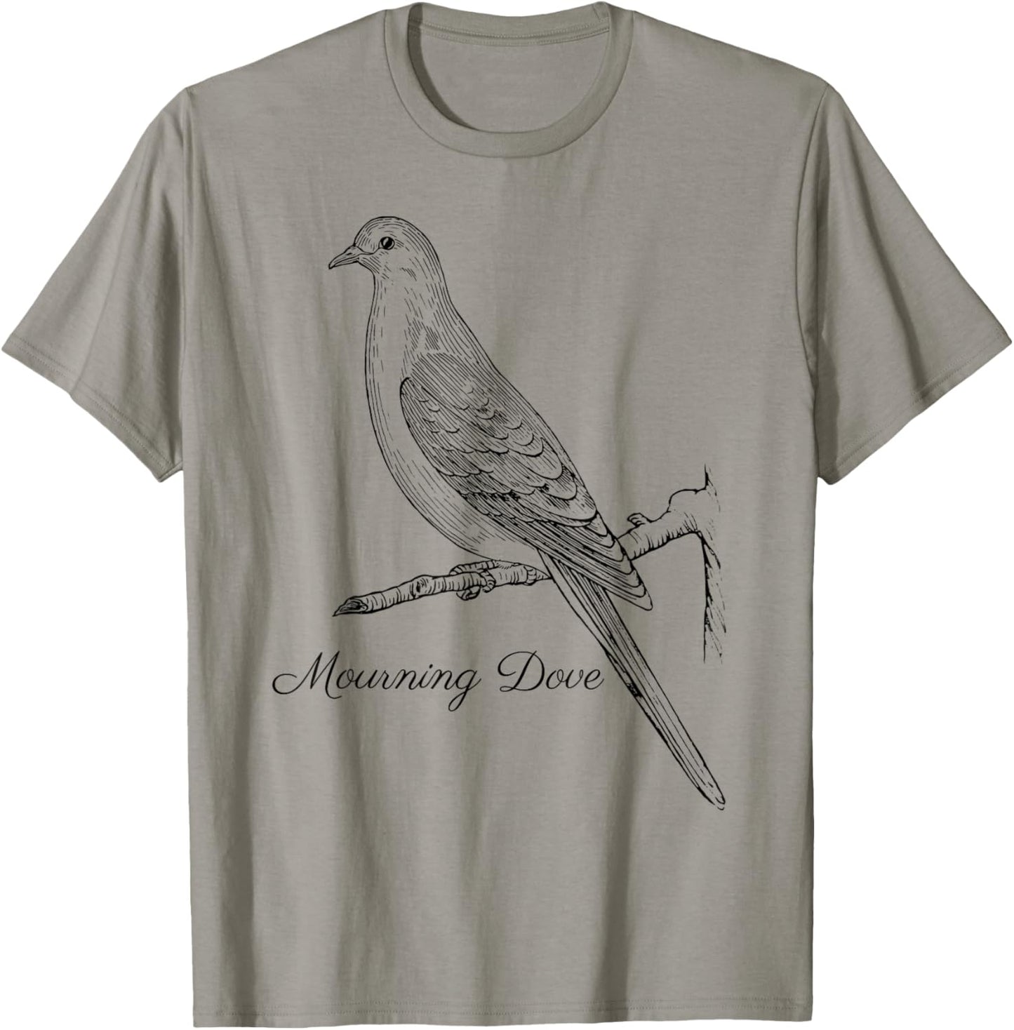 Mourning Dove Bird Shirt Ornithology Black Lines T-Shirt - T-Shirt | Sand