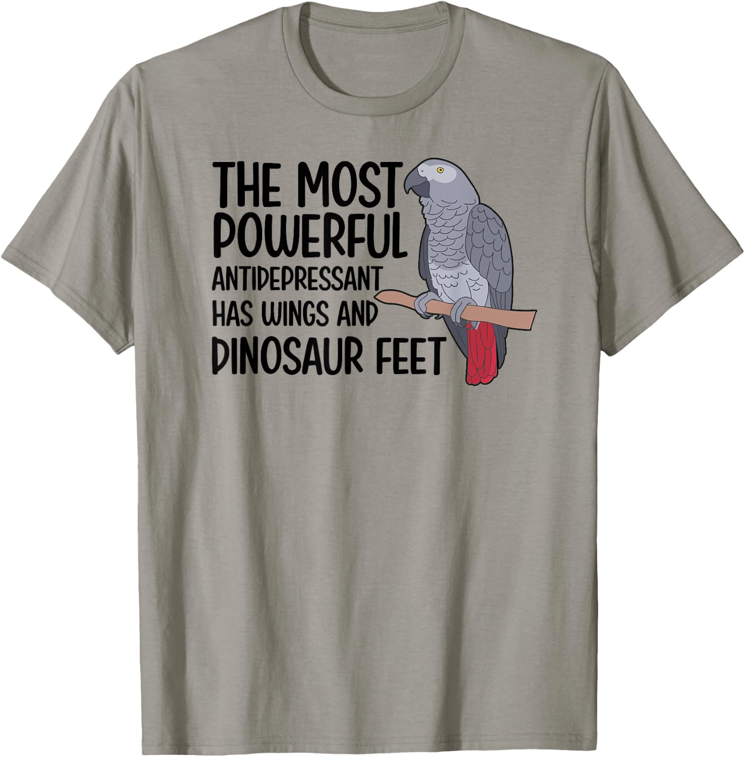 Dinousar Feet African Grey Owner African Grey Parrot Lover T-Shirt - T-Shirt | Sand