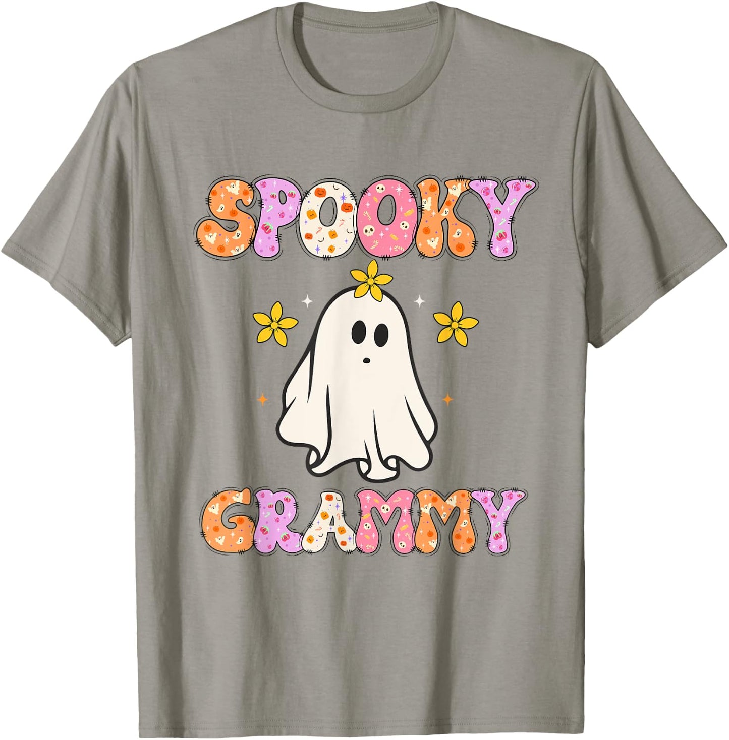 Spooky Grammy Halloween Grandma Groovy T-Shirt - T-Shirt | Sand
