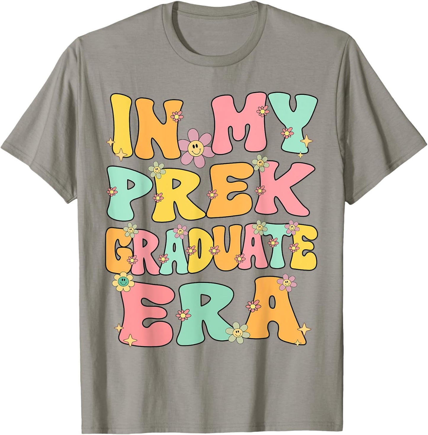 In My PreK Graduate Era Groovy Pre k Last Day Of Preschool T-Shirt - T-Shirt | Sand