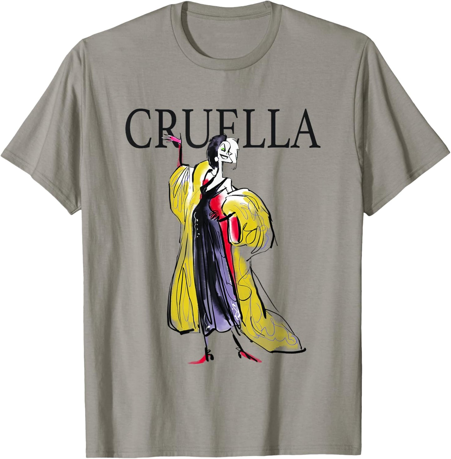 Disney 101 Dalmatians Cruella de Vil Sassy Retro Sketch T-Shirt - T-Shirt | Sand