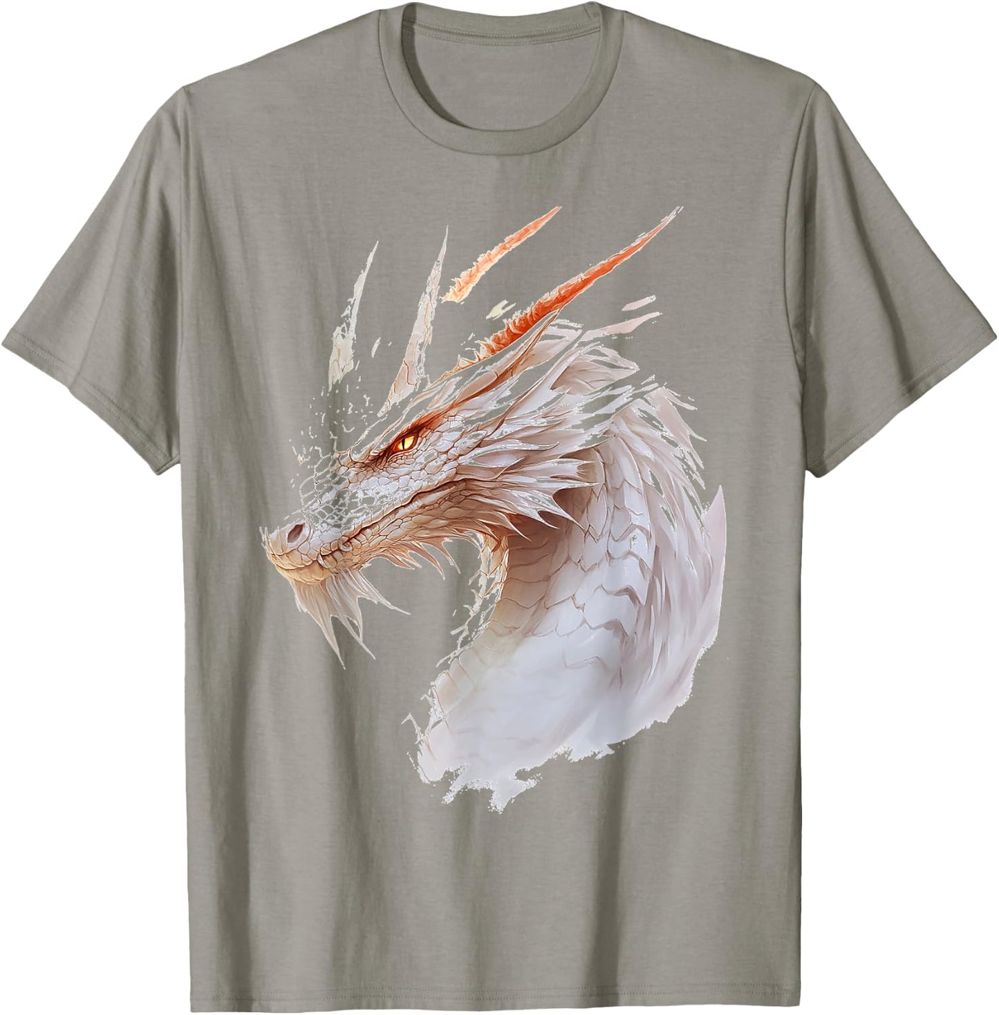 White Dragon Motif Mythical Art White Dragon T-Shirt - T-Shirt | Sand