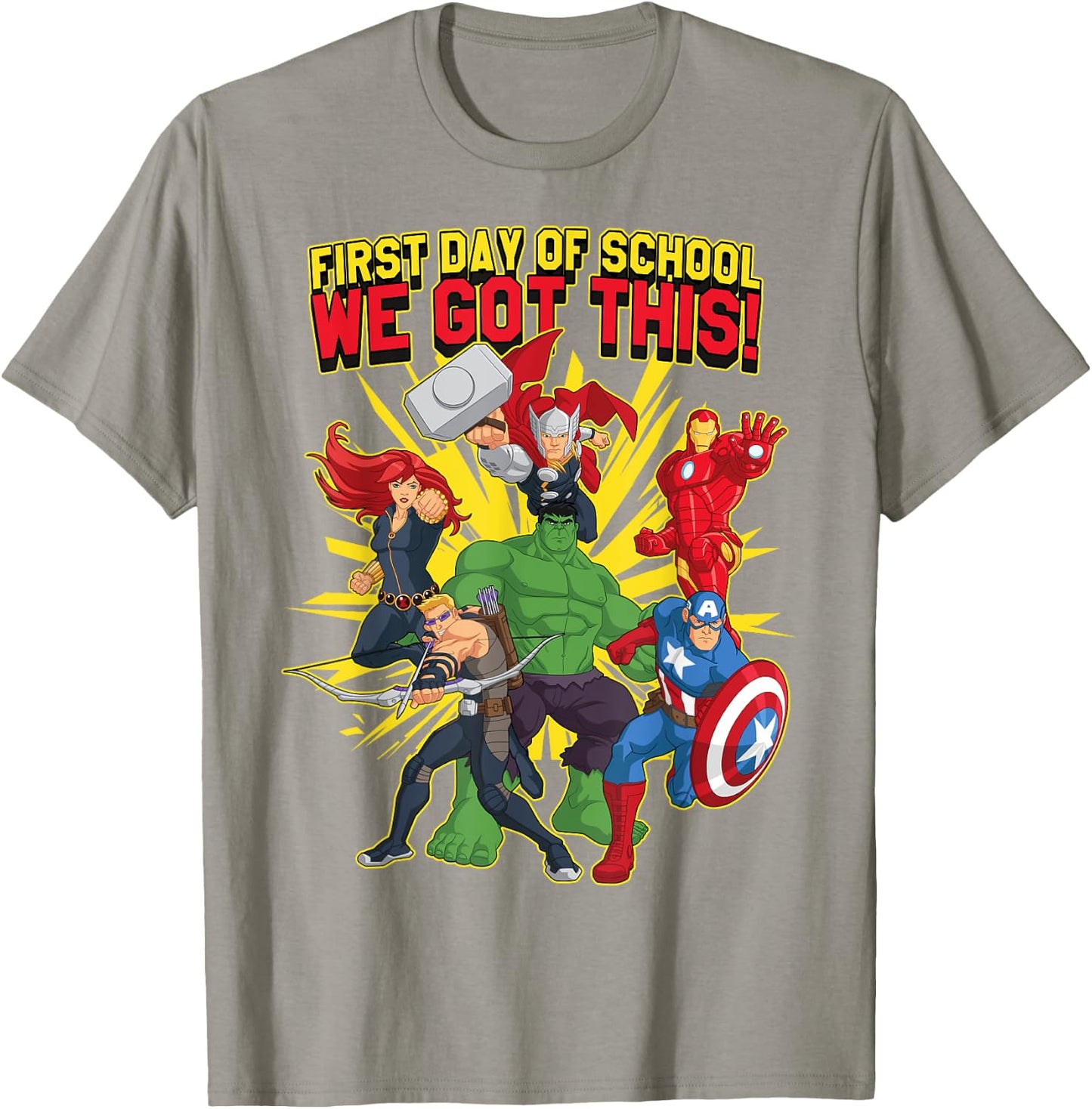 Marvel Avengers First Day Of School Text T-Shirt - T-Shirt | Sand