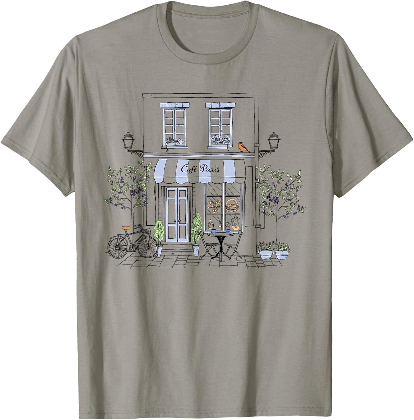 Cute French Coffee Café Paris Graphic Drawing Souvenir T-Shirt - T-Shirt | Sand