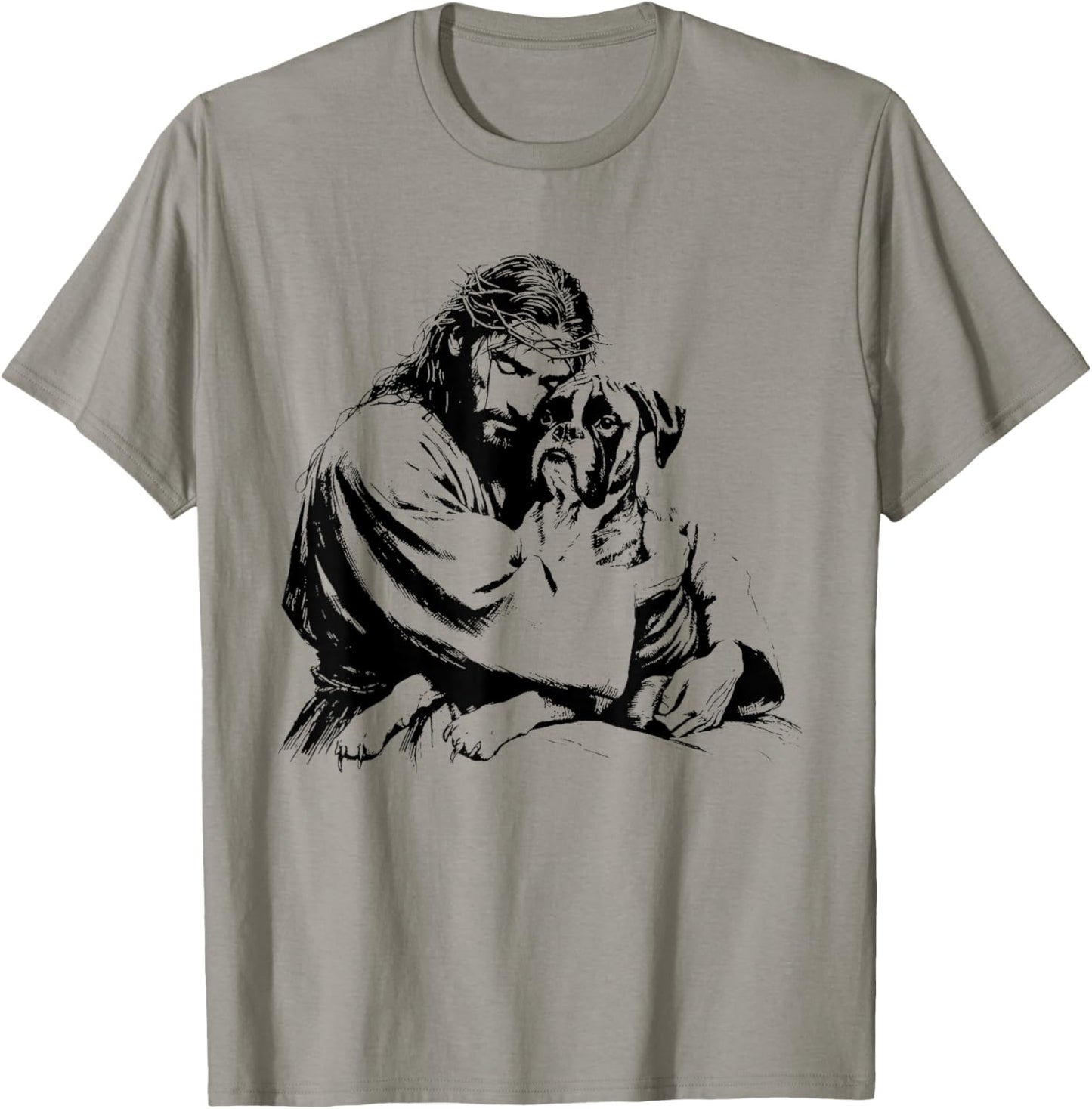 Jesus Boxer Dog - Funny Christian Religious Dog Lover Women Girls Kids T-Shirt - T-Shirt | Sand