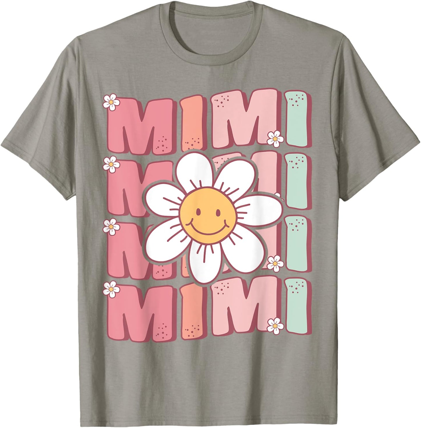 Cute Groovy Mimi 70s Family Birthday Party Daisy Flower T-Shirt - T-Shirt | Sand