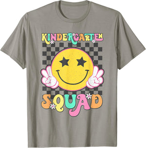 KinderGarten Squad Smile Retro Back To School T-Shirt - T-Shirt | Sand